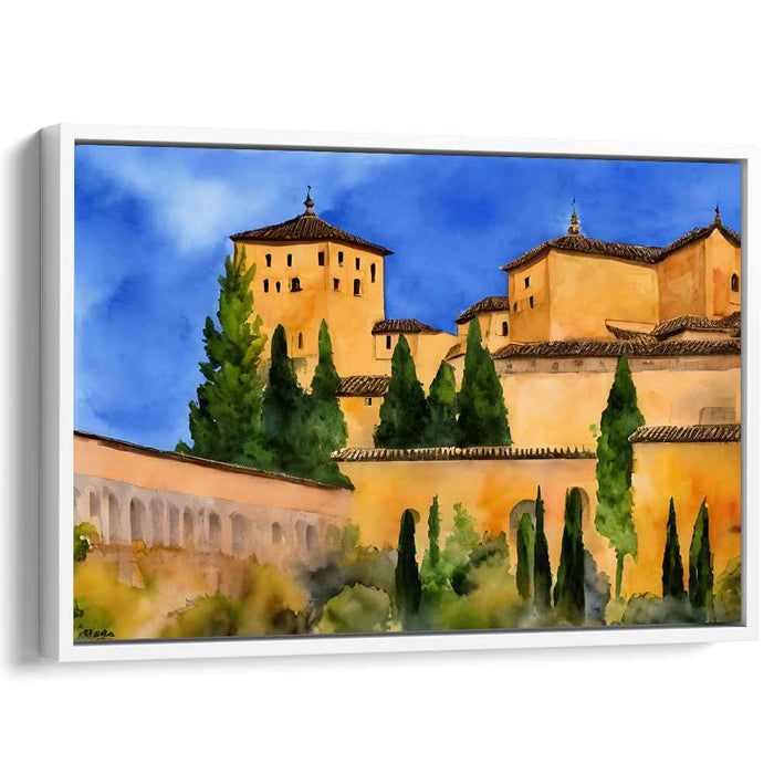 Whispers From Moorish Gardens: Watercolor Impression of Alhambra Palace
