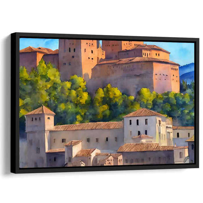 Whispering Misty Valley: Serene Watercolor Landscape Canvas Art Print