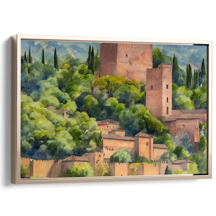 Serenity of Ancient Ruins: A Romantic Landscape Canvas Art Print