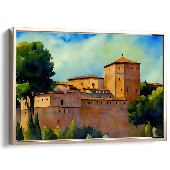 Whispers From Ancient Waters: Serene Historical Watercolor Landscape