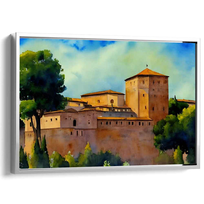 Whispers From Ancient Waters: Serene Historical Watercolor Landscape