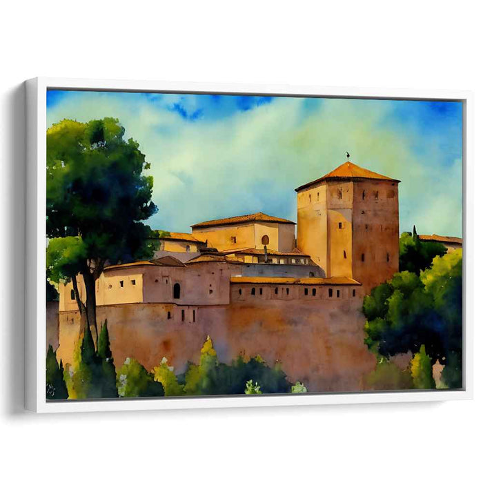 Whispers From Ancient Waters: Serene Historical Watercolor Landscape