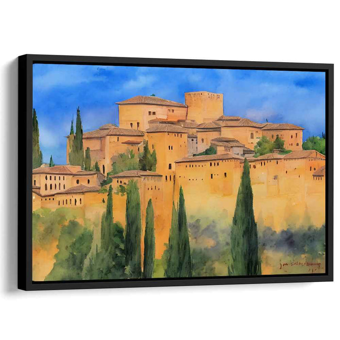 Terracotta Oasis: Sunlit Terracotta Haven Canvas Art Print