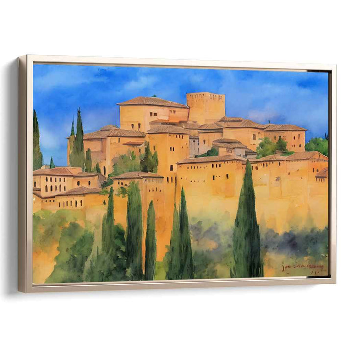 Terracotta Oasis: Sunlit Terracotta Haven Canvas Art Print