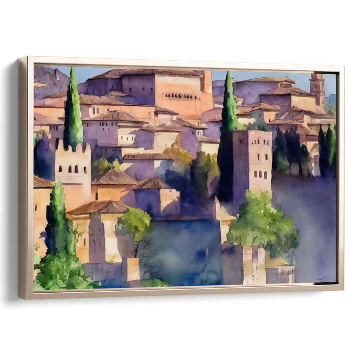 Tranquil Pastel Vista: Serene Watercolor Landscape Art Print