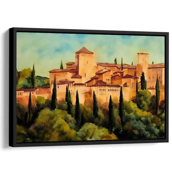 Faded Echoes Beyond Time: Watercolor Landscape of Ancient Architecture