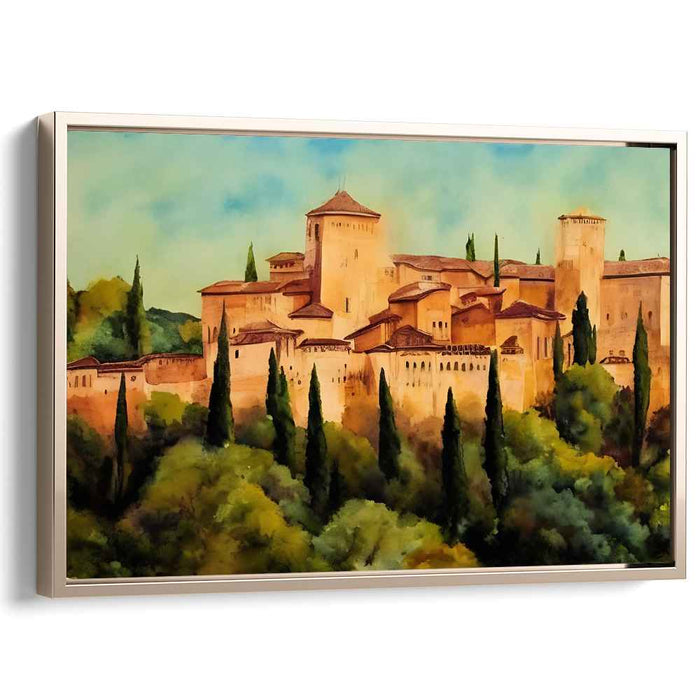 Faded Echoes Beyond Time: Watercolor Landscape of Ancient Architecture