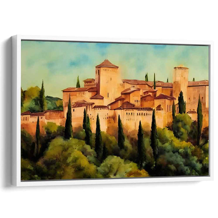 Faded Echoes Beyond Time: Watercolor Landscape of Ancient Architecture