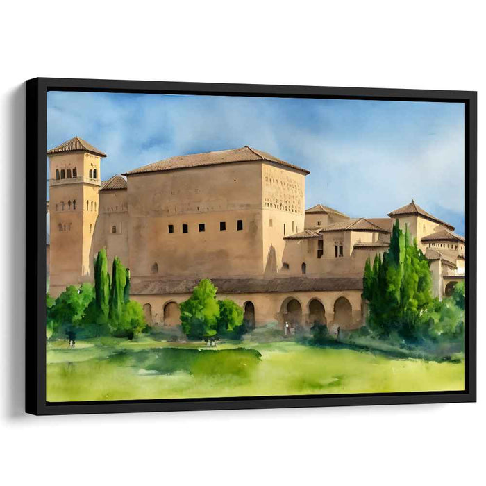 Mystic Ruins Whispering Tales: Watercolor Landscape of Ancient Splendor