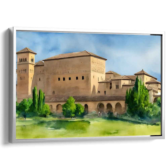 Mystic Ruins Whispering Tales: Watercolor Landscape of Ancient Splendor