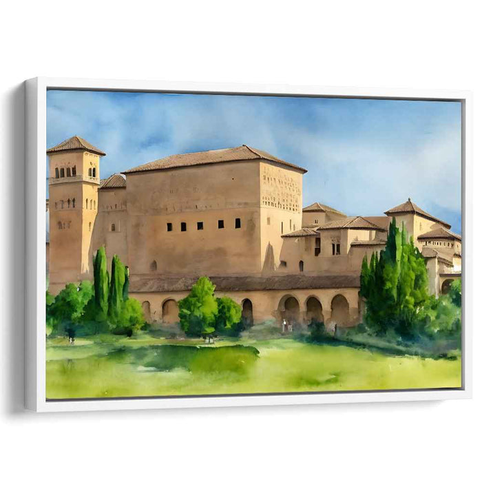 Mystic Ruins Whispering Tales: Watercolor Landscape of Ancient Splendor