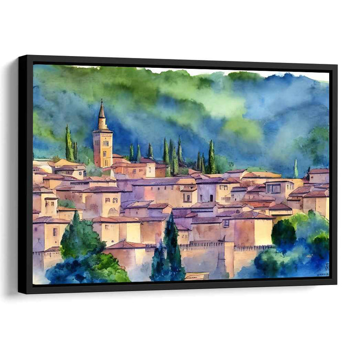 Dappled Verdant Vistas: Impressionist-Inspired Watercolor Landscape Art Print