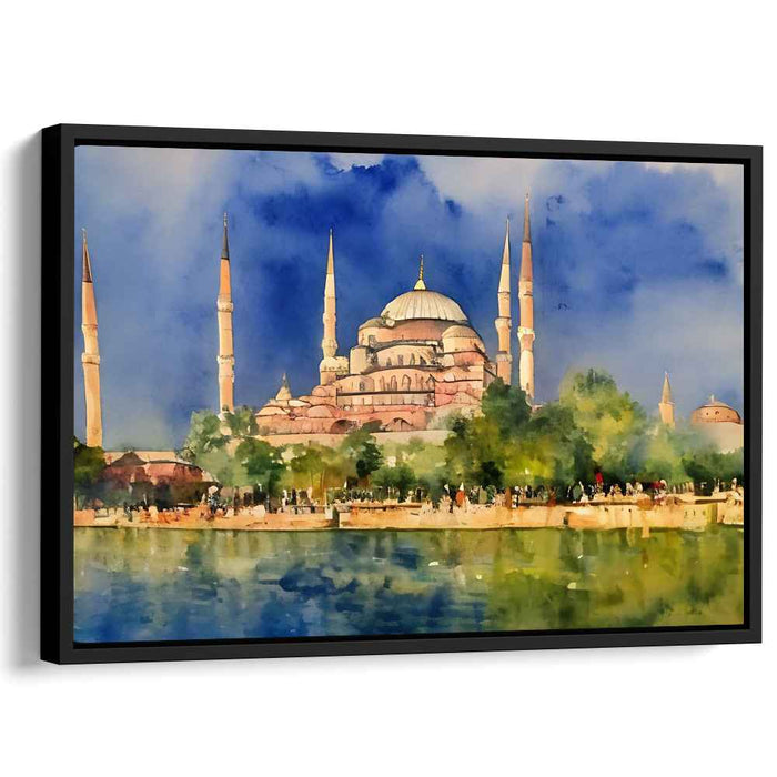 Watercolor Blue Mosque #107