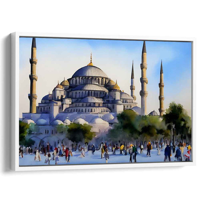 Whispers of Aquamarine Serenity: Tranquil Blue Canvas Art Print