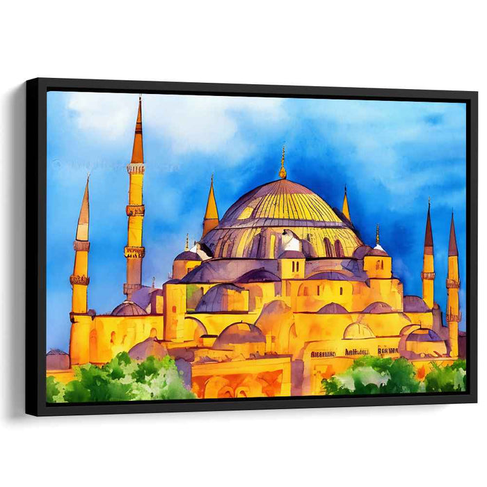 Istanbul's Pastel Dream: Impressionist Watercolor of Hagia Sophia
