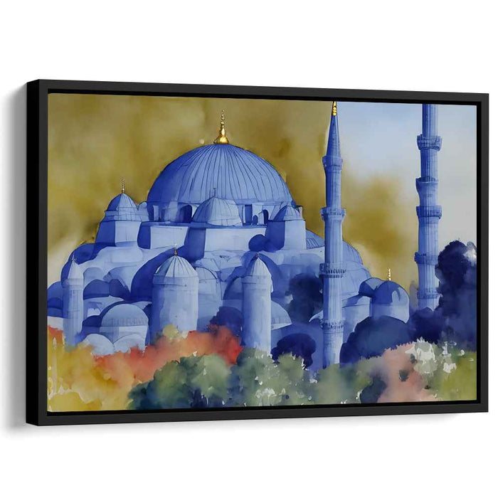 Serenity Splash Symphony: Watercolor Serenity Canvas Art Print