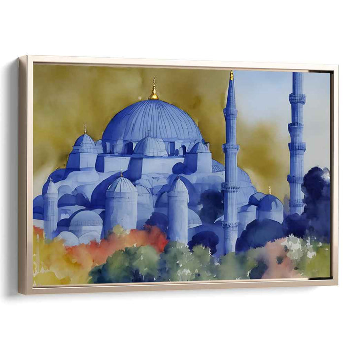 Serenity Splash Symphony: Watercolor Serenity Canvas Art Print