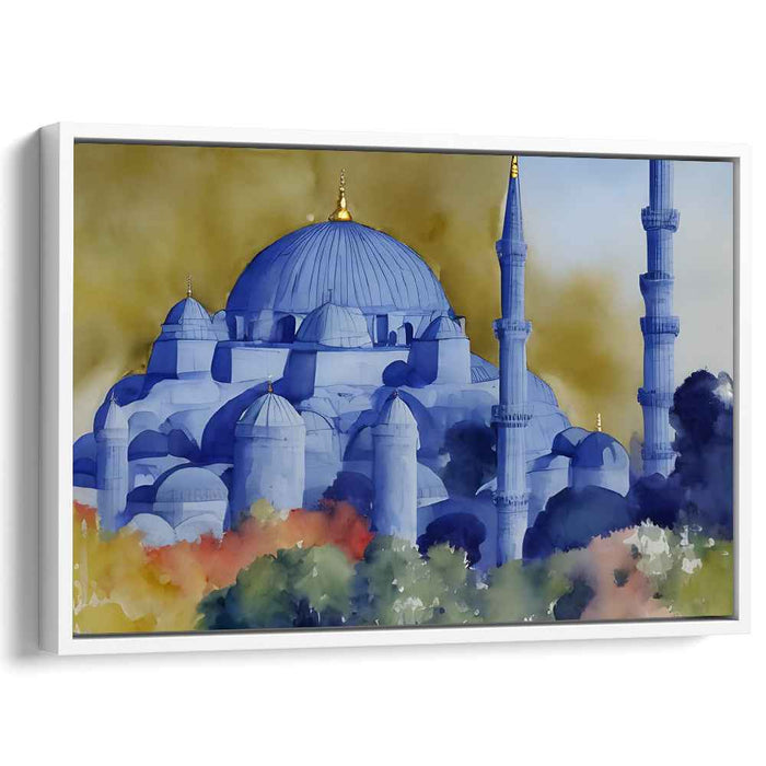 Serenity Splash Symphony: Watercolor Serenity Canvas Art Print