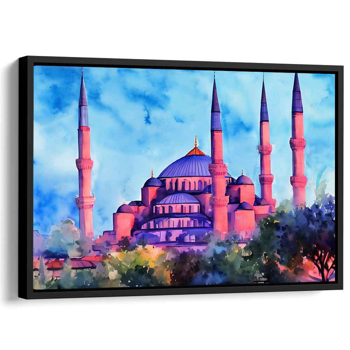 Watercolor Blue Mosque #127