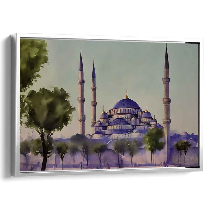 Watercolor Blue Mosque #129