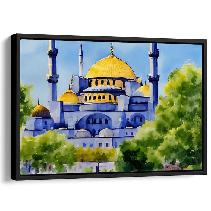 Ethereal Byzantine Dreams: Majestic Hagia Sophia in Luminous Watercolors