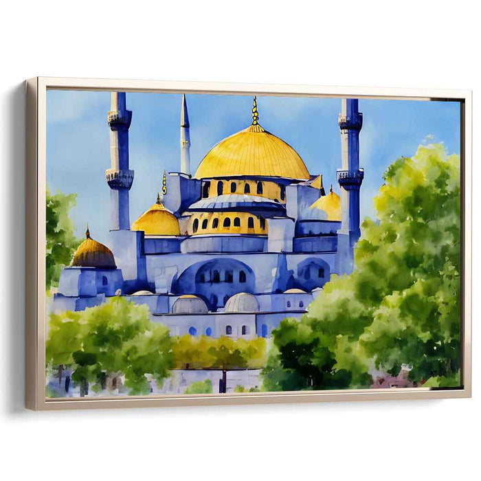 Ethereal Byzantine Dreams: Majestic Hagia Sophia in Luminous Watercolors