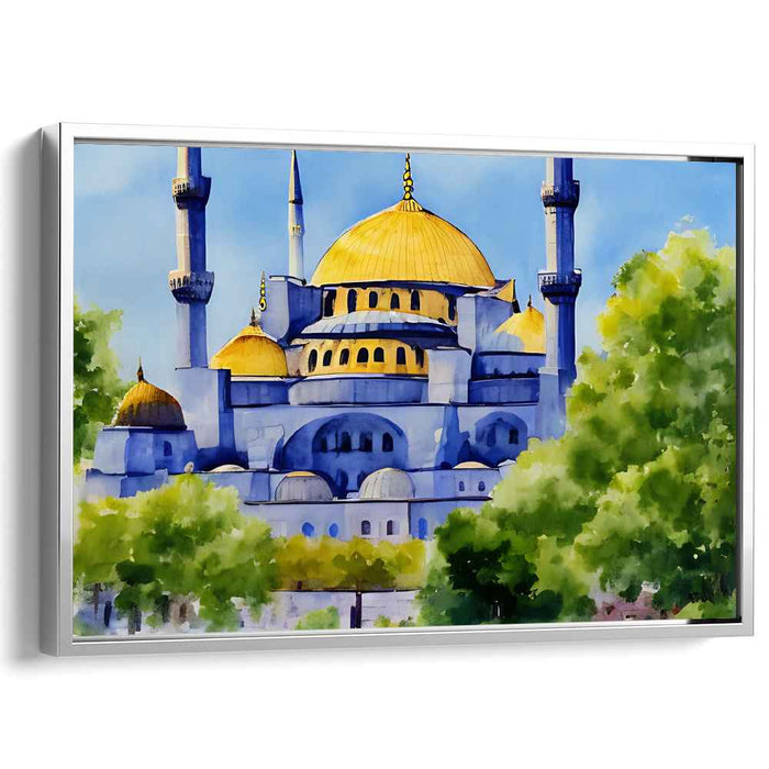 Ethereal Byzantine Dreams: Majestic Hagia Sophia in Luminous Watercolors