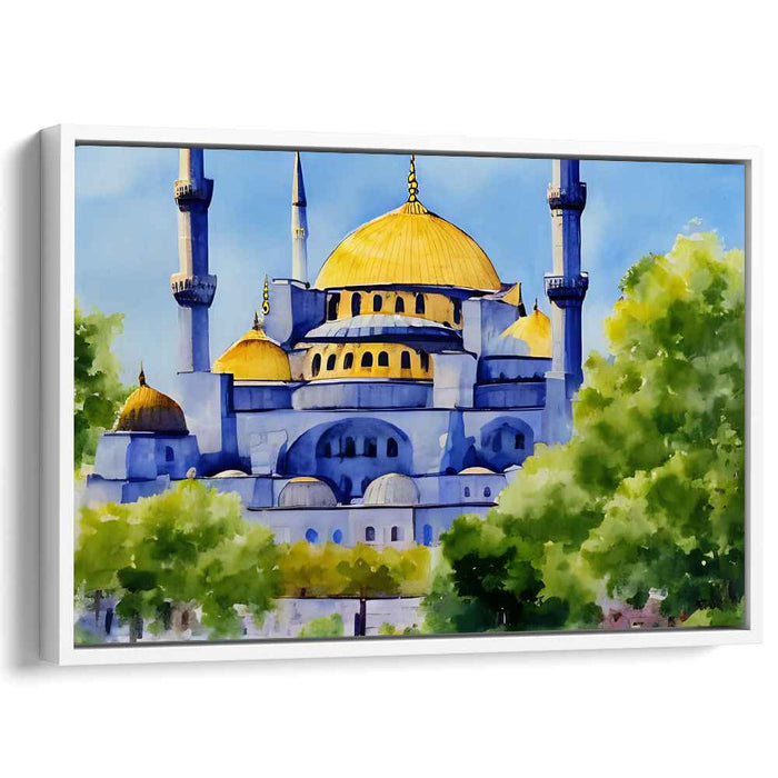 Ethereal Byzantine Dreams: Majestic Hagia Sophia in Luminous Watercolors