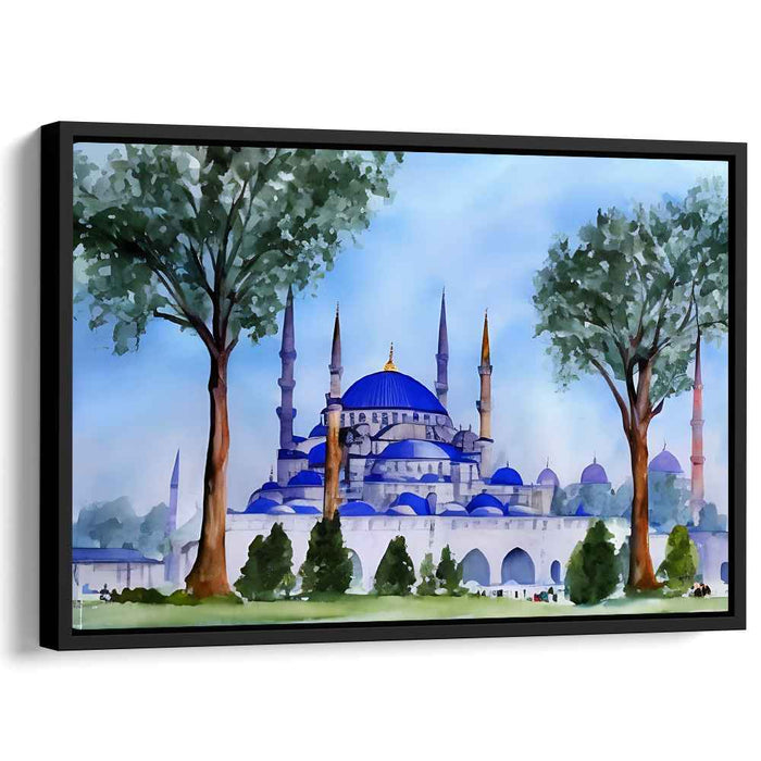 Swirling Hues Dance: Watercolor Impressionist Canvas Art Print