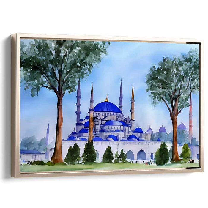 Swirling Hues Dance: Watercolor Impressionist Canvas Art Print