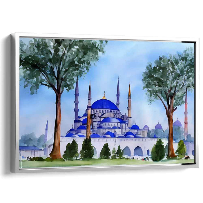 Swirling Hues Dance: Watercolor Impressionist Canvas Art Print