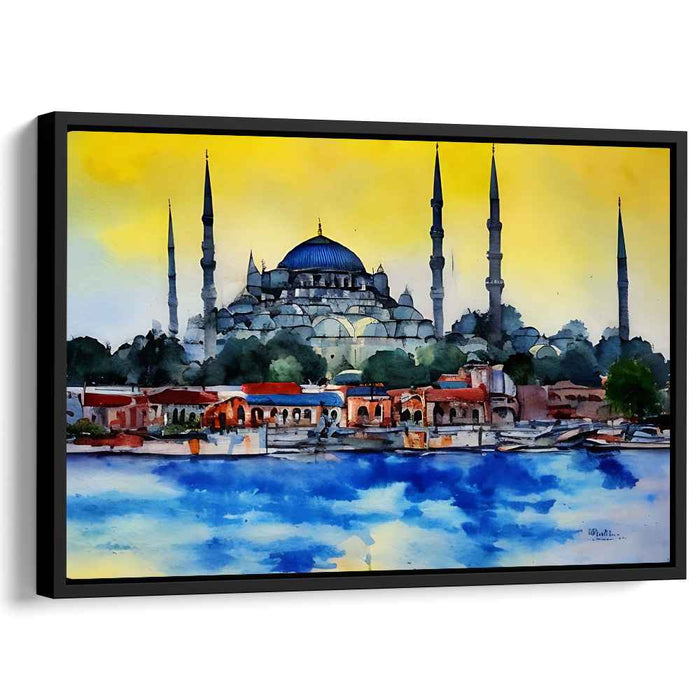 Whispers of Bosphorus Veil: Watercolor Silhouette of Istanbul's Iconic Landmark