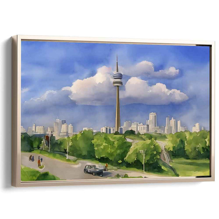 Skyline Dreams: Towering Ambitions Against a Serene Sky Canvas Art Print