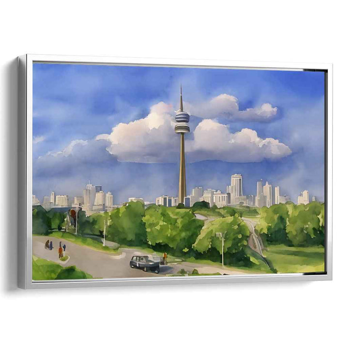 Skyline Dreams: Towering Ambitions Against a Serene Sky Canvas Art Print
