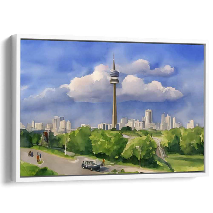 Skyline Dreams: Towering Ambitions Against a Serene Sky Canvas Art Print
