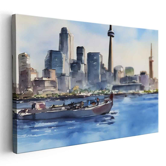 Urban Zenithscape: Tranquil Cityscape with Iconic Skyline