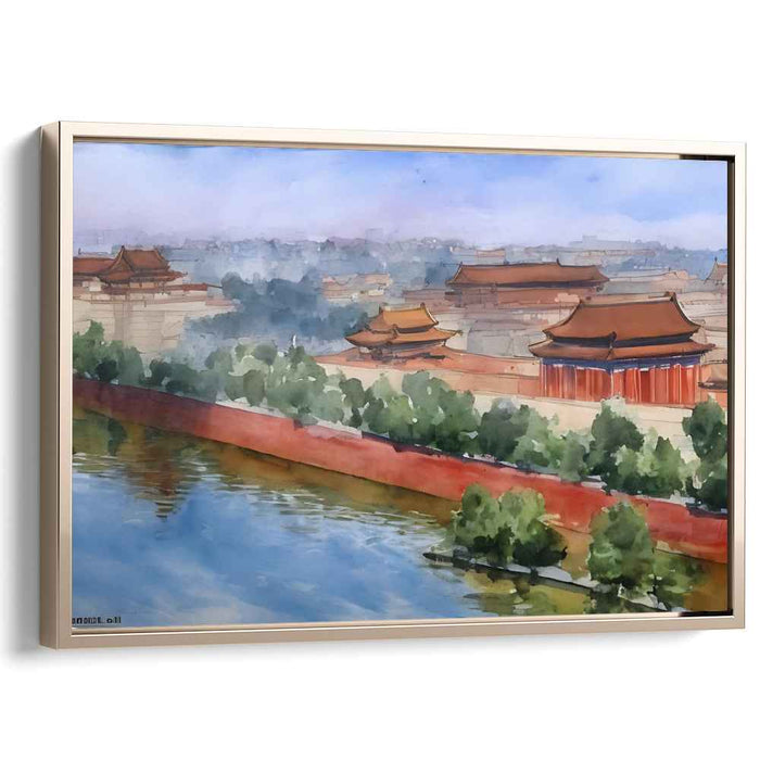 Imperial Inkscape: Traditional East Asian Palace Watercolor Landscape
