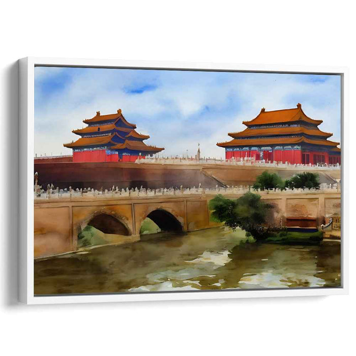 Imperial Ink Splendor: Watercolor Depiction of the Forbidden City