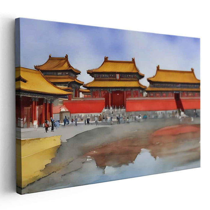 Whispers of Dynasty Essence: Watercolor Tribute to Ancient Chinese Architecture