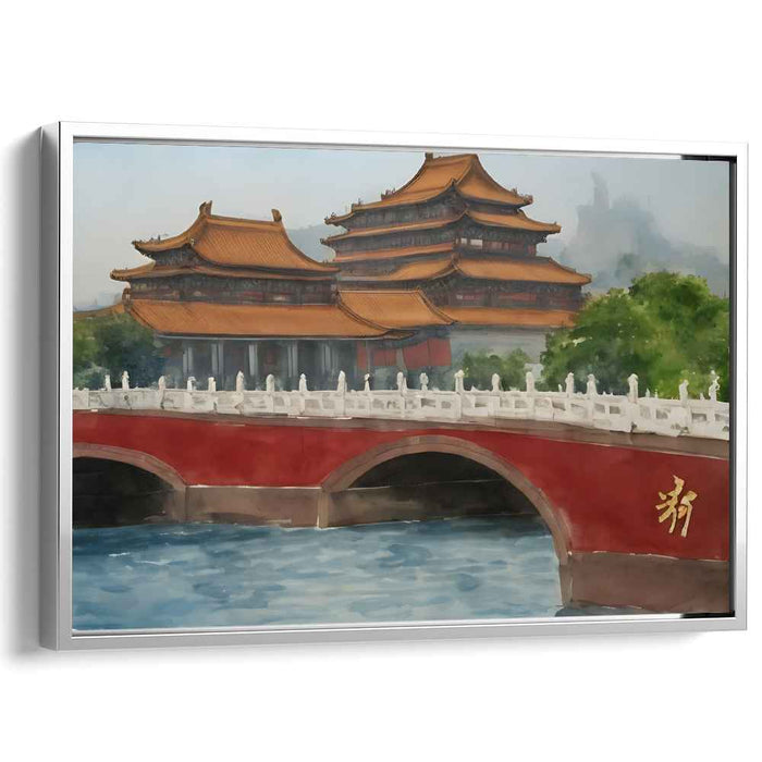 Mystical Eastern Palace: Traditional Watercolor Art of Asian Architecture