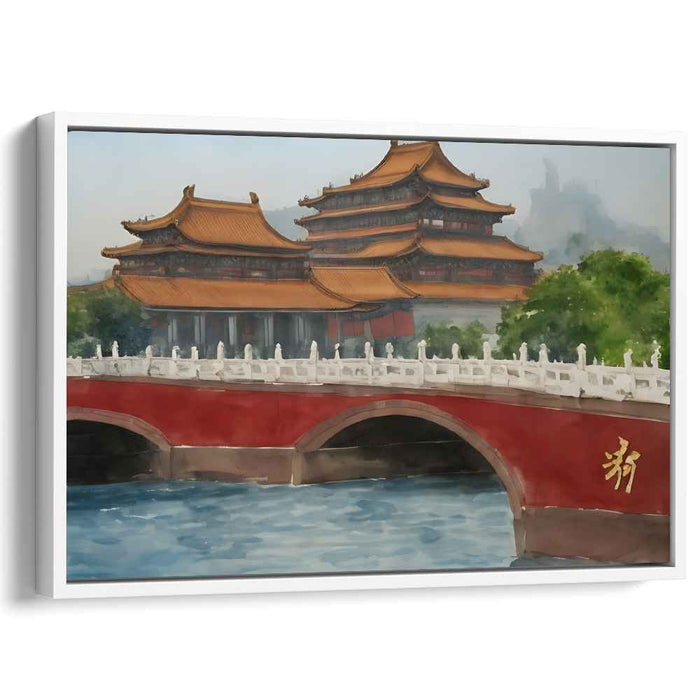 Mystical Eastern Palace: Traditional Watercolor Art of Asian Architecture