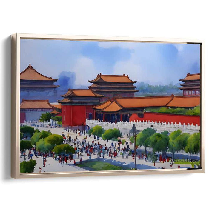 Ink Touched Dynasty Opulence: Watercolor Depiction of Ancient Chinese Palace