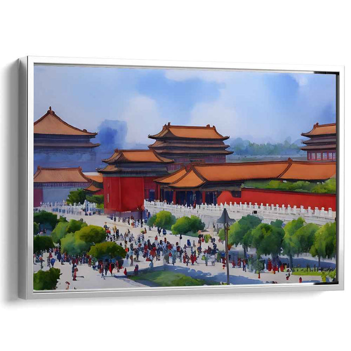 Ink Touched Dynasty Opulence: Watercolor Depiction of Ancient Chinese Palace