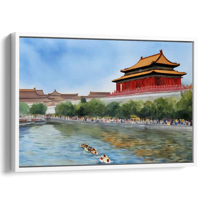 Dragon's Wisdom Within Misty Temples: Tranquil Reflections of an Ancient Chinese Palace