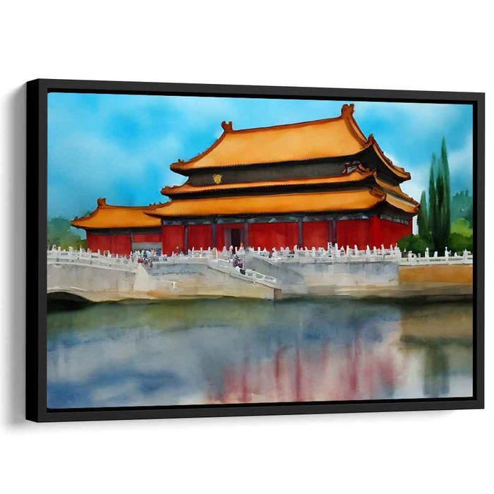Majestic Dynasty Courtyard: Traditional Chinese Watercolor Palace Art