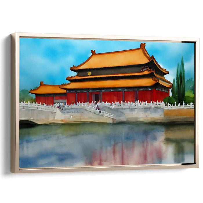 Majestic Dynasty Courtyard: Traditional Chinese Watercolor Palace Art