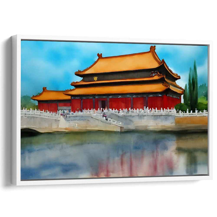 Majestic Dynasty Courtyard: Traditional Chinese Watercolor Palace Art