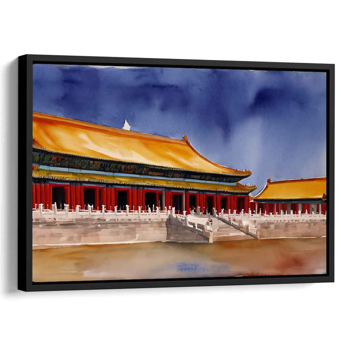 Imperial Ink Masterpiece: Traditional Chinese Palace Watercolor Canvas Art Print