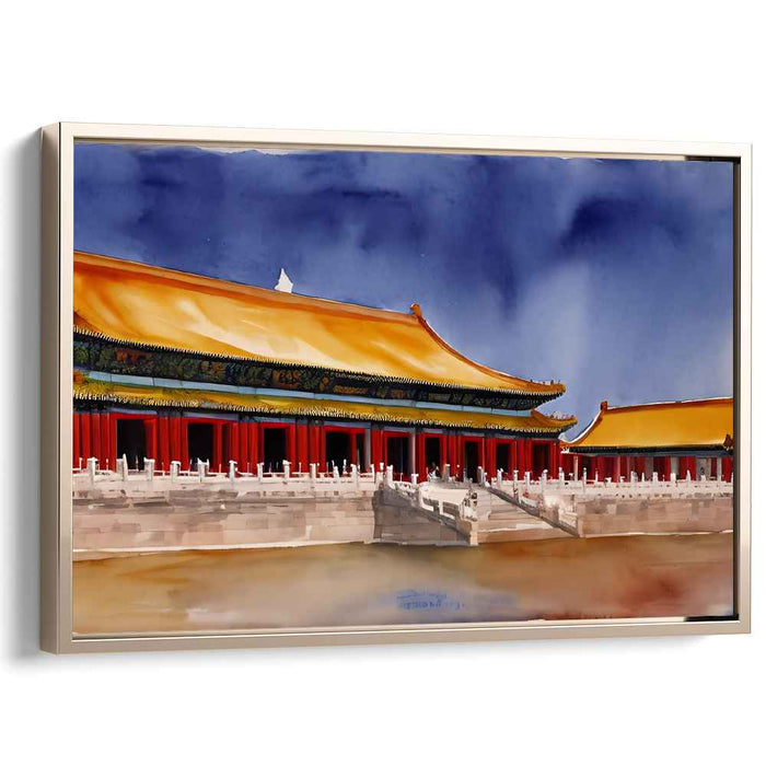 Imperial Ink Masterpiece: Traditional Chinese Palace Watercolor Canvas Art Print