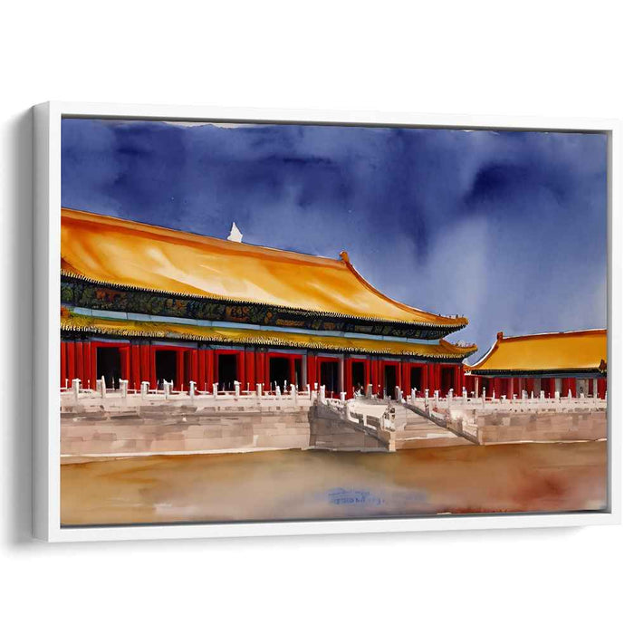 Imperial Ink Masterpiece: Traditional Chinese Palace Watercolor Canvas Art Print